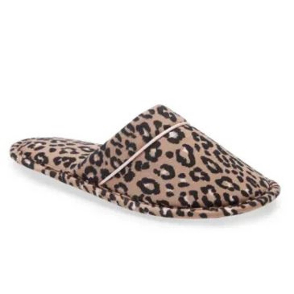 NORDSTROM Leopard Slippers Animal Print Scuff Slip On Slides NWOT